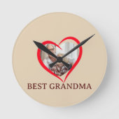 Best Grandma Personalized Wall Clock Gift Ronde Klok (Voorkant)
