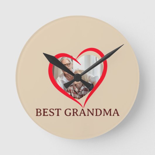 Best Grandma Personalized Wall Clock Gift Ronde Klok (Voorkant)