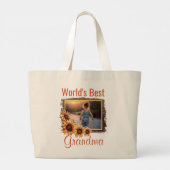 Best Grandma Photo Canvas tas ter wereld (Achterkant)