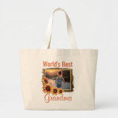 Best Grandma Photo Canvas tas ter wereld (Voorkant)
