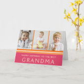 Best Grandma Photo Collage Birthday Kaart (Gele Bloem)