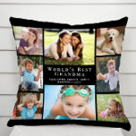 Best Grandma Photo Collage Black ter wereld Kussen<br><div class="desc">Geef 's werelds beste oma een leuke douane foto collage kussen die ze jarenlang zal koesteren. Je kunt je personaliseren met acht foto's van kleinkinderen, kinderen, andere familieleden, huisdieren, enz., je kunt de uitdrukking 'De beste grootmoeder van de wereld' aanpassen en of ze 'Oma', 'Nana', 'Abuela' enz. heet, en de...</div>