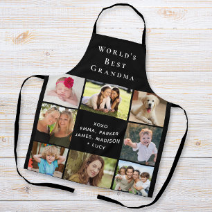Best Grandma Photo Collage Black ter wereld Schort