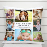 Best Grandma Photo Collage - Gepersonaliseerd op d Kussen<br><div class="desc">Geef 's werelds beste grootmoeder een leuke douane foto-inkuilkussen die ze jarenlang zal koesteren en genieten. Je kunt je personaliseren met acht familiefoto's van kleinkinderen, kinderen, andere familieleden, huisdieren, enz., je kunt de uitdrukking 'De beste grootmoeder van de wereld' aanpassen en of ze 'Oma', 'Nana', 'Abuela' enz. heet, en de...</div>