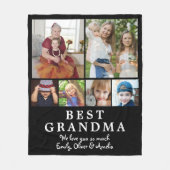Best Grandma Photo Collage Keepslag Fleece Deken (Voorkant)