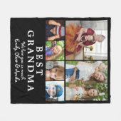 Best Grandma Photo Collage Keepslag Fleece Deken (Voorkant (Horizontaal))