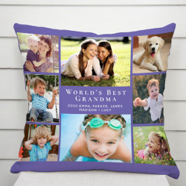 Best Grandma Photo Collage Paars Kussen