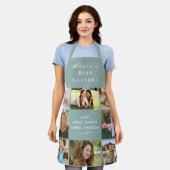 Best Grandma Photo Collage Sage Green Schort (Gedragen)