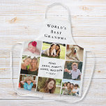 Best Grandma Photo Collage ter wereld Schort<br><div class="desc">Een mooi cadeau voor de beste oma ter wereld. Personaliseer dit schort van de familieforcollage met acht afbeeldingen kleinkinderen,  kinderen,  andere familieleden,  huisdieren,  enz. Pas 'World's Best Grandma' aan en of ze 'Abuela',  'Nana',  'Mommon' enz. heet,  en voeg de namen van haar kleinkind toe als handtekening.</div>