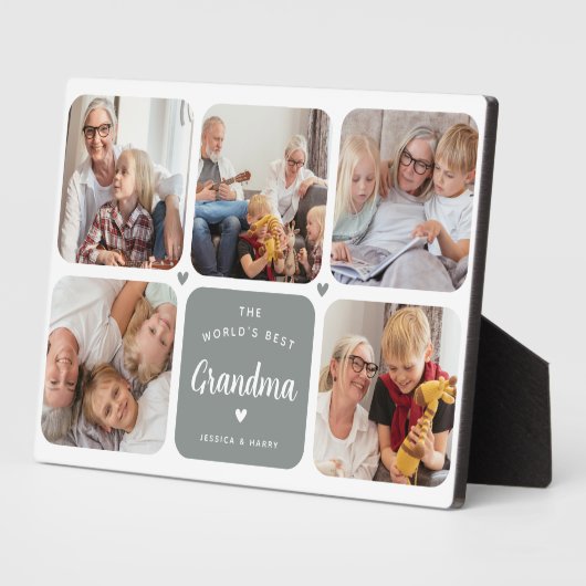Best Grandma Photo Collage van Modern World Fotoplaat (Zijkant)