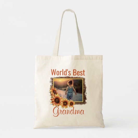 Best Grandma Photo van de wereld Tote Bag (Achterkant)