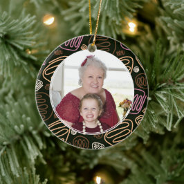 Best Grandma Pink One Line Pattern Foto Keramisch Ornament