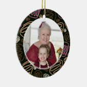 Best Grandma Pink One Line Pattern Foto Keramisch Ornament (Rechts)