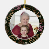 Best Grandma Pink One Line Pattern Foto Keramisch Ornament (Voorkant)