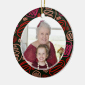Best Grandma Red One Line Pattern Foto Keramisch Ornament (Links)