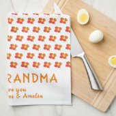 Best Grandma Red Summer Flower Pattern Theedoek (Quarter Fold)