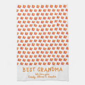 Best Grandma Red Summer Flower Pattern Theedoek (Verticaal)