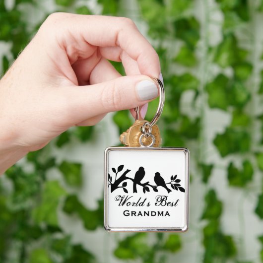 Best Grandma sparrows silhouette branch Sleutelhanger (Hand)