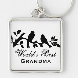 Best Grandma sparrows silhouette branch Sleutelhanger