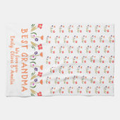 Best Grandma Summer Flower Pattern Tekening Theedoek (Horizontaal)