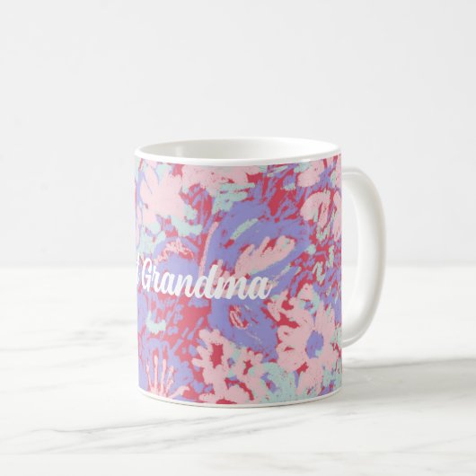 Best Grandma Summer Garden Red en Violet Coffee M Koffiemok (Voorkant rechts)