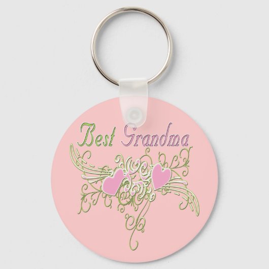 Best Grandma Swirling Hearts Sleutelhanger (Voorkant)