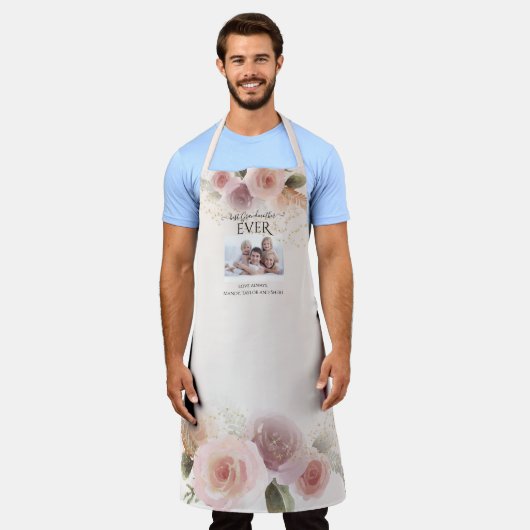 Best Grandmoeder EVER Elegant Waterverf Floral Ap Schort (Gedragen)