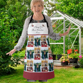 Best Grandmoeder Ever Photo Collage White Script Schort