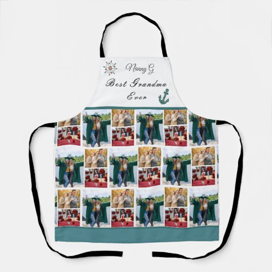 Best Grandmoeder Ever Photo Collage White Script Schort (Voorkant)