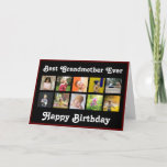 Best Grandmother Birthday Photo Collage Template Kaart<br><div class="desc">Customize this best grandmother photo collage birthday greeting card design to celebrate with your favorite grandparent. A wonderful gift to make her smile on her special day! The design features a selection of instagram style square photos. Add your own message inside the card. Add ten of your favorite photos using...</div>