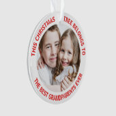 Best Grandouders Ever Christmas Tree Photo Ornament (voorkant)