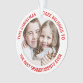 Best Grandouders Ever Christmas Tree Photo Ornament (voorkant)