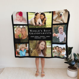 Best Grandouders Photo Collage Black Fleece Deken