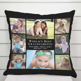 Best Grandouders Photo Collage Black Kussen