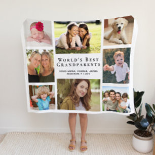 Best Grandouders Photo Collage ter wereld Fleece Deken