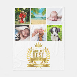 Best Grandouders Photo Collage ter wereld Fleece Deken