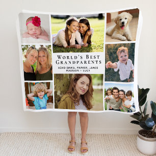 Best Grandouders Photo Collage ter wereld Sherpa Deken