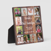 Best Grandpa 12 Photo Collage Pallet Wood Fotoplaat (Voorkant)