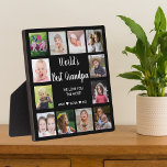 Best Grandpa Black 12 Photo Collage Fotoplaat<br><div class="desc">Laat je grootvader zich speciaal voelen met deze "World's beste opa plaque als vaderdag gift. Kan het ook geven voor andere gelegenheden zoals verjaardag,  grootouders dag,  Kerstmis,  enz.</div>