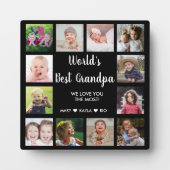 Best Grandpa Black 12 Photo Collage Fotoplaat (Voorkant)