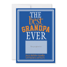Best Grandpa Blue Typography Cadekaarthouder