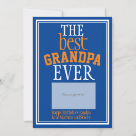 Best Grandpa Blue Typography Cadekaarthouder