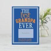 Best Grandpa Blue Typography Cadekaarthouder (Staand voorkant)