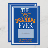 Best Grandpa Blue Typography Cadekaarthouder (Voorkant / Achterkant)