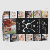 'Best Grandpa by Par' 13 x Foto Collage Golfhanddoek (Horizontaal)