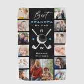 'Best Grandpa by Par' 13 x Foto Collage Golfhanddoek (Voorkant)