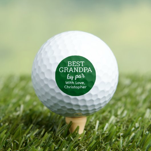 Best Grandpa by Par Custom Green White Golfballen (Insitu Shirt)