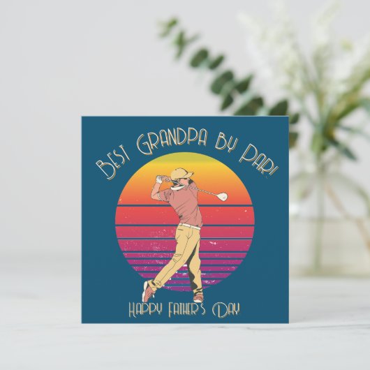 Best Grandpa by Par Golf Father’s Day Design Feestdagenkaart (Staand voorkant)