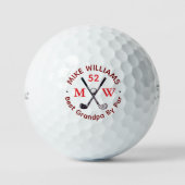 'Best Grandpa By Par' Golfer Age Golfballen (Voorkant)