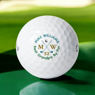 'Best Grandpa by Par' Golfer's Modern gepersonalis Golfballen